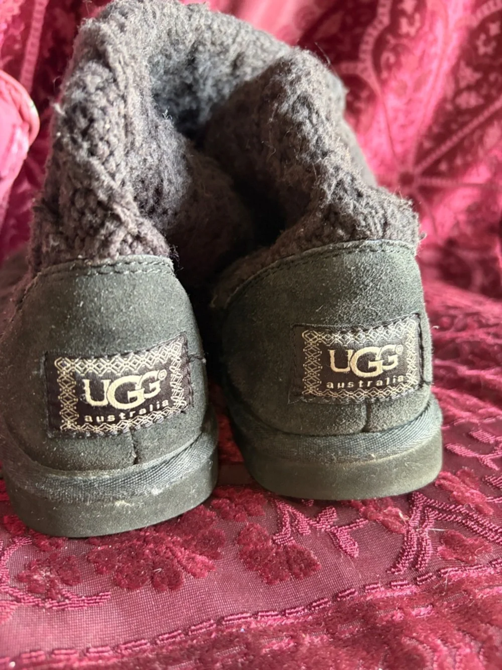 UGG Grey Quilted Knit Button Mid-Calf Boots Size 6 - Picture 3 of 8